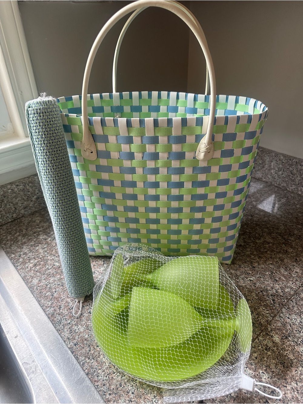 Summer Beach Tote with Place settings for 2
